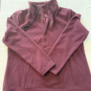 Avalanche Fleece Quarter Zip Pullover Maroon Textured Cozy Women’s XL